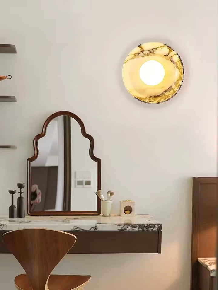 Marbled Round Wall Light