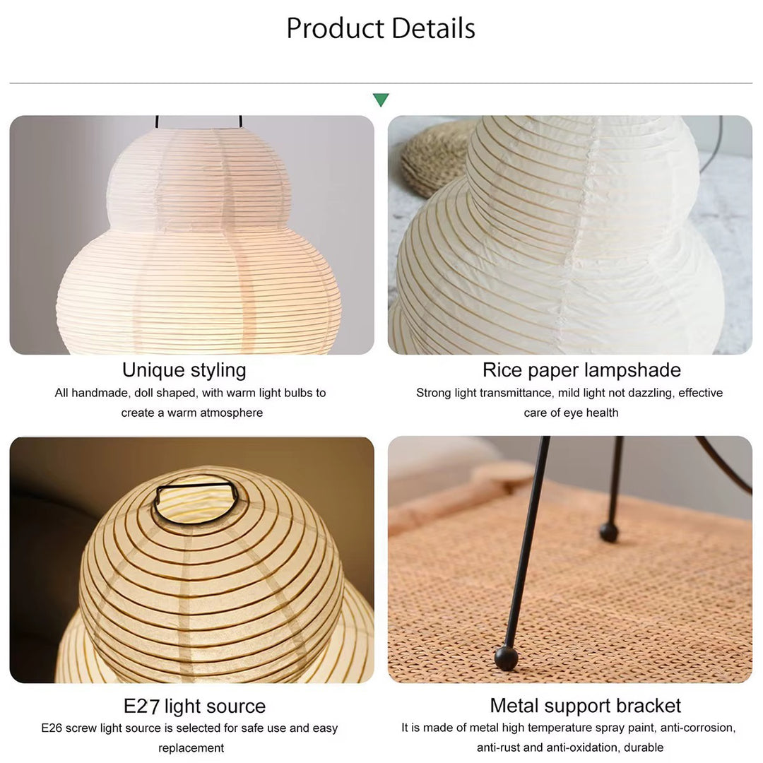Sculptural White Paper Lantern Floor Lamp