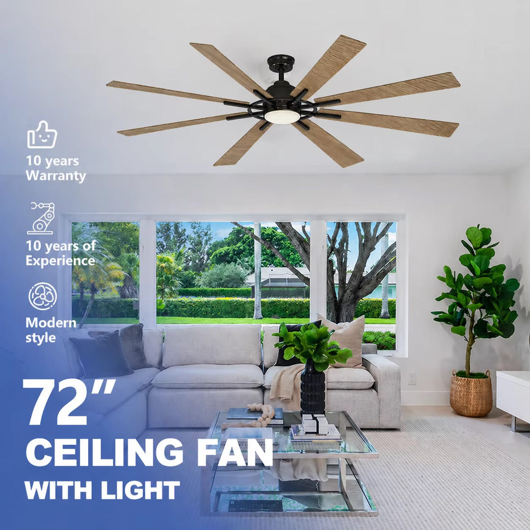 Modern Wooden Ceiling Fan with Light