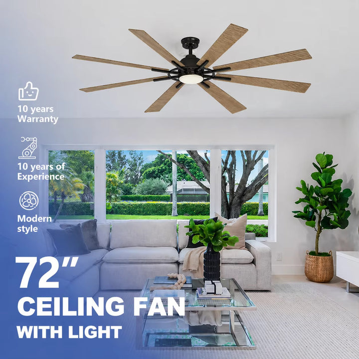 Modern Wooden Ceiling Fan with Light