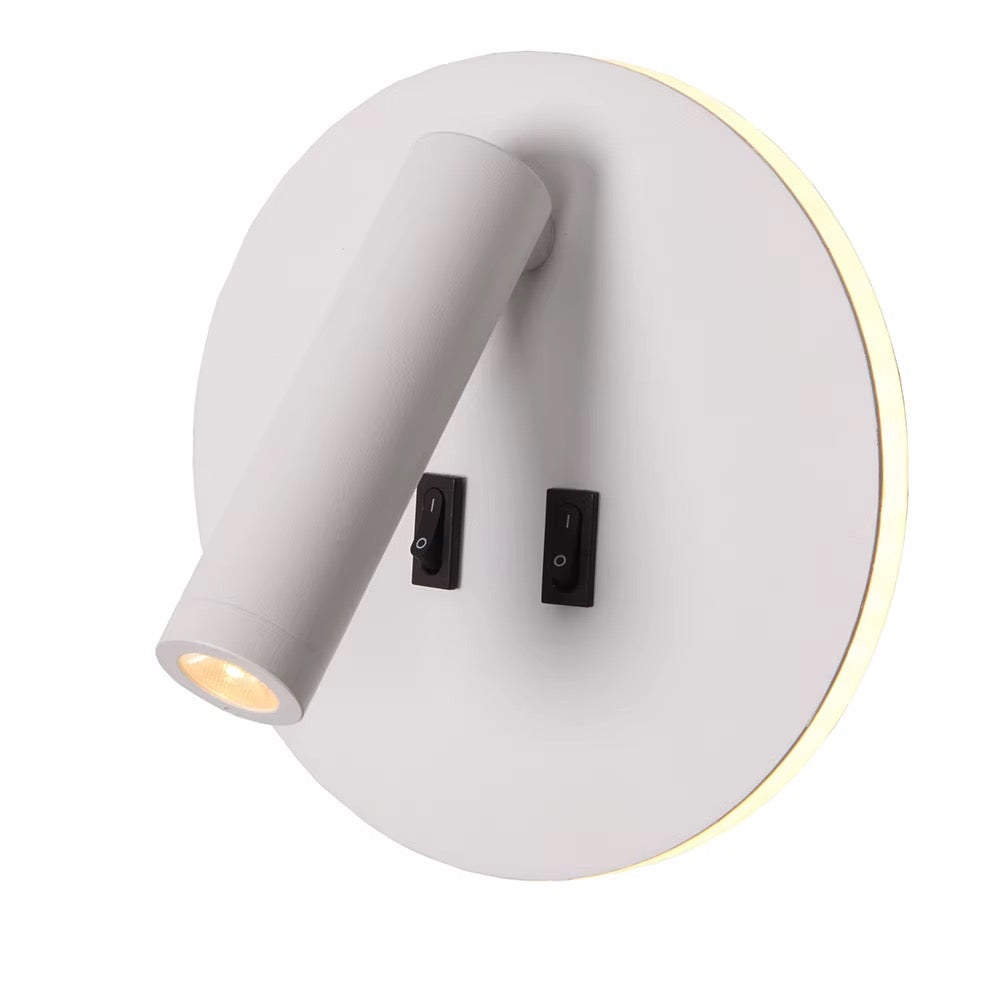 Modern Adjustable Wall Spotlight with White Finish