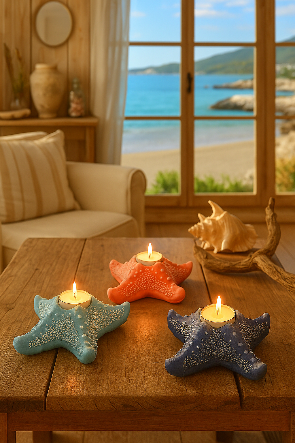 StarGlow - Colorful Starfish Candle Holders