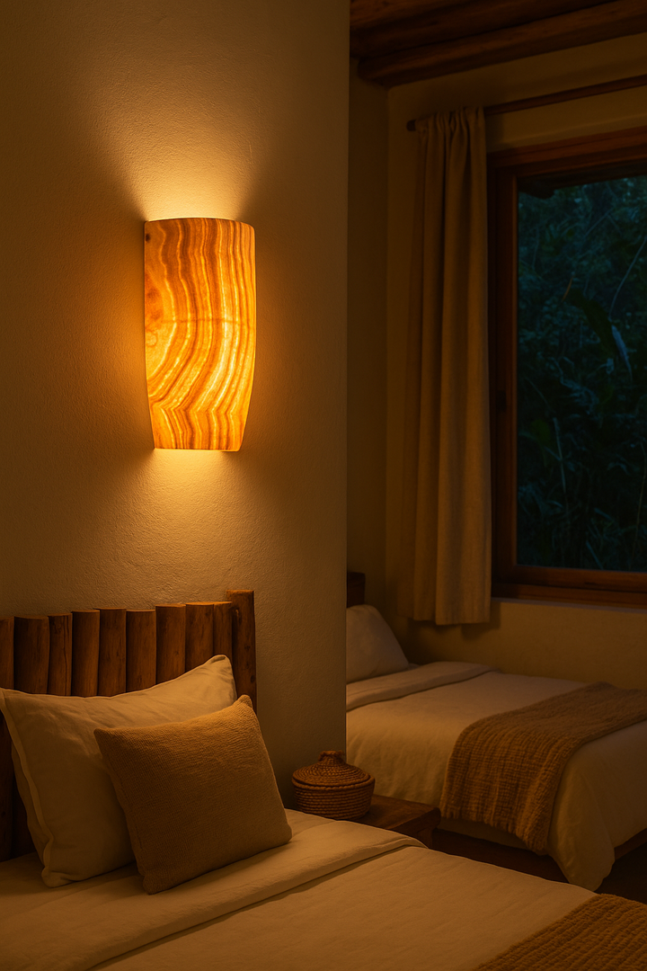 Amber Alabaster Marble Wall Sconce