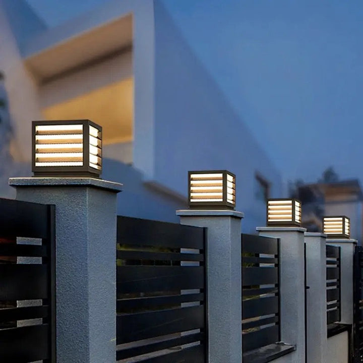 Modern Outdoor Cube Bollard Light