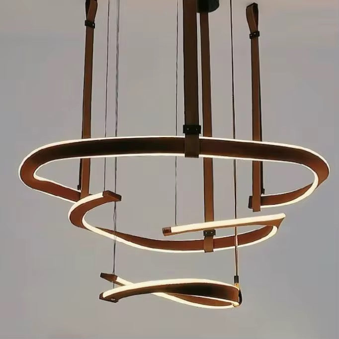 Modern LED Spiral Ring Chandelier