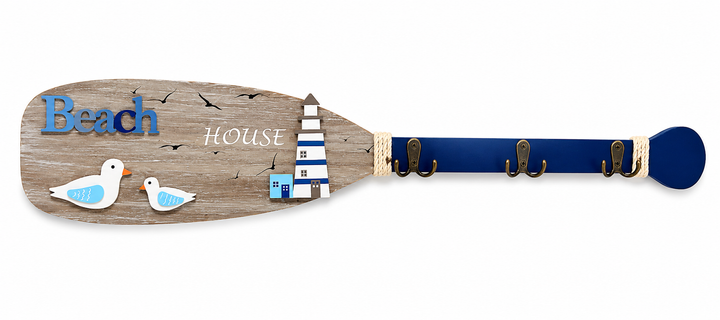 Coastal Beach House Paddle Wall Hook Rack