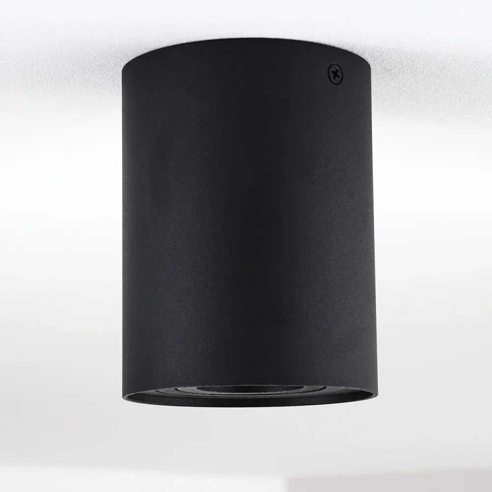 Modern Adjustable Black Cylinder Ceiling Spotlight