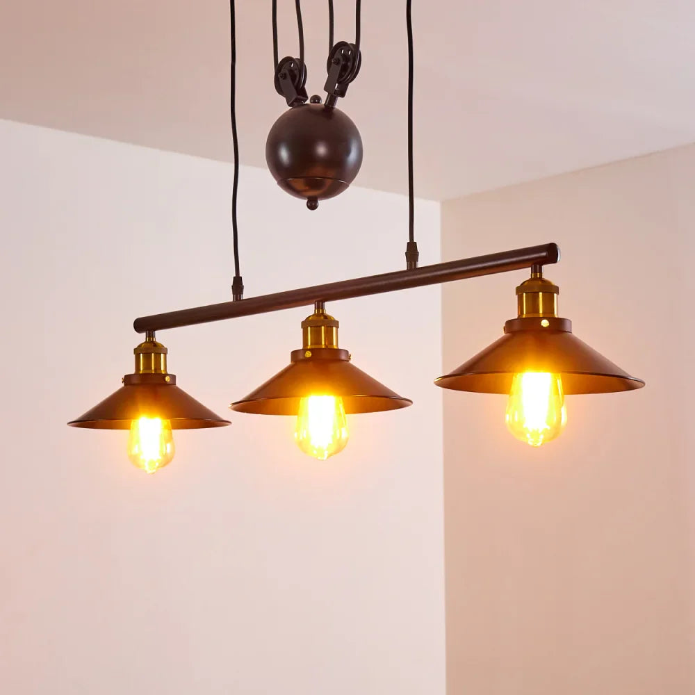 Industrial Pulley Pendant Light