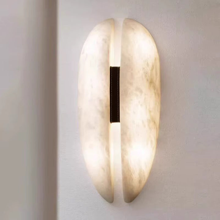 Sculptural White Oval Wall Light