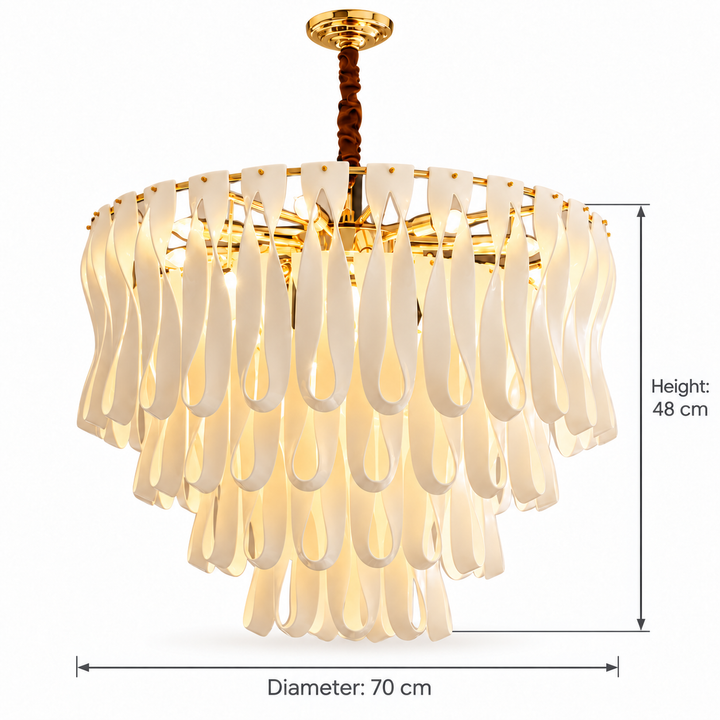 Ceramic Teardrop Cascade Chandelier