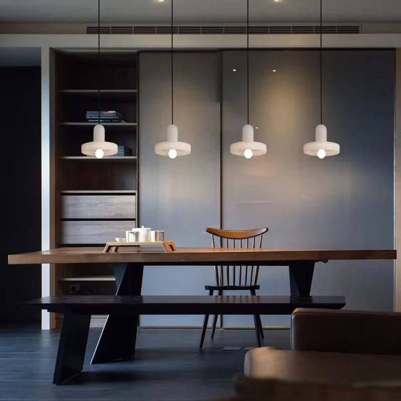 Soft Alabaster Glow Pendant Light
