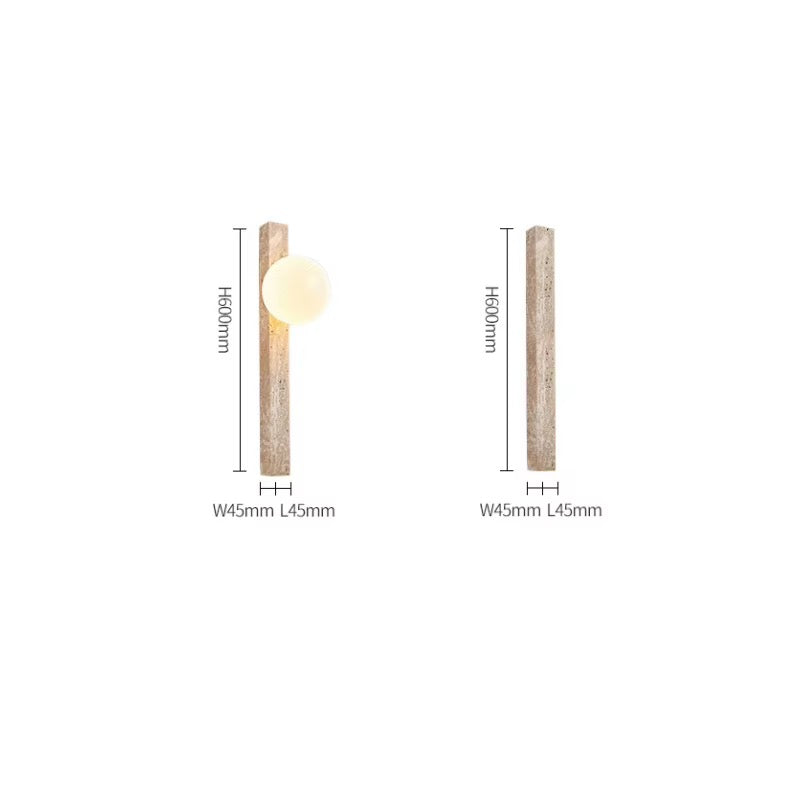 Modern Beige Travertine Up & Down LED Wall Sconce