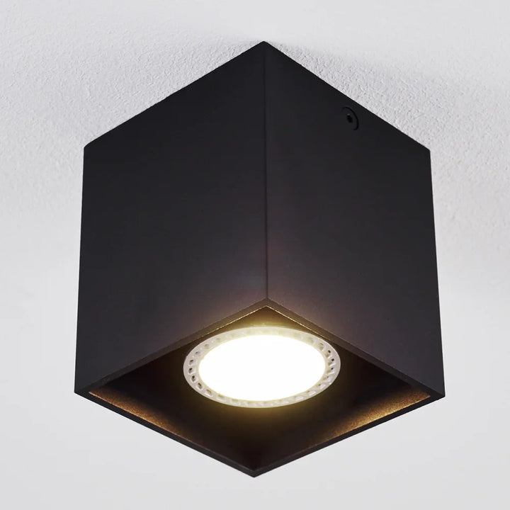 Modern Single Black Rectangular Ceiling Spotlight