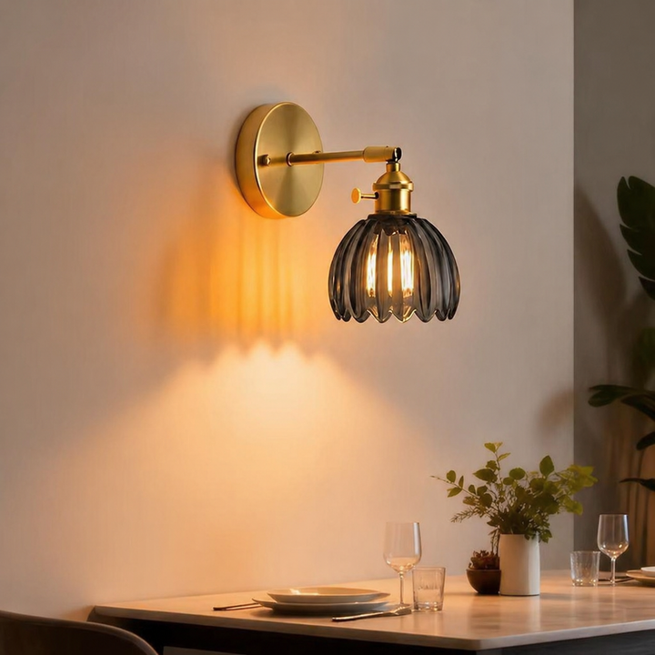 Brass Glass Wall Sconce