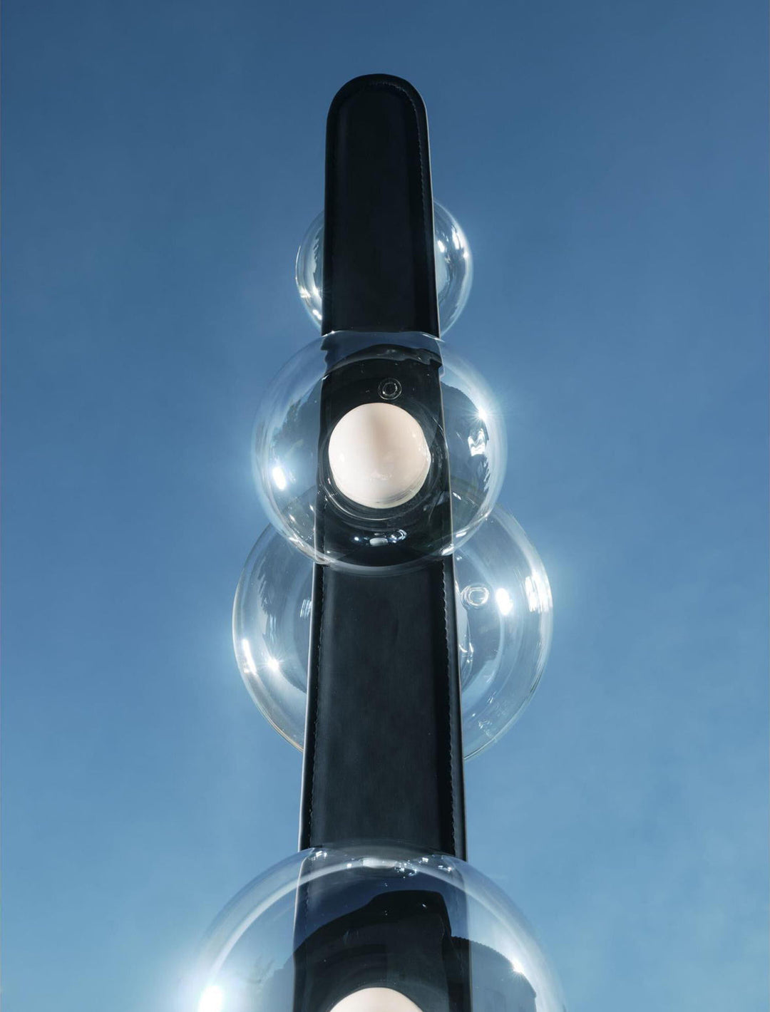 Modern Sculptural Floor Lamp with Glass Globe Shades
