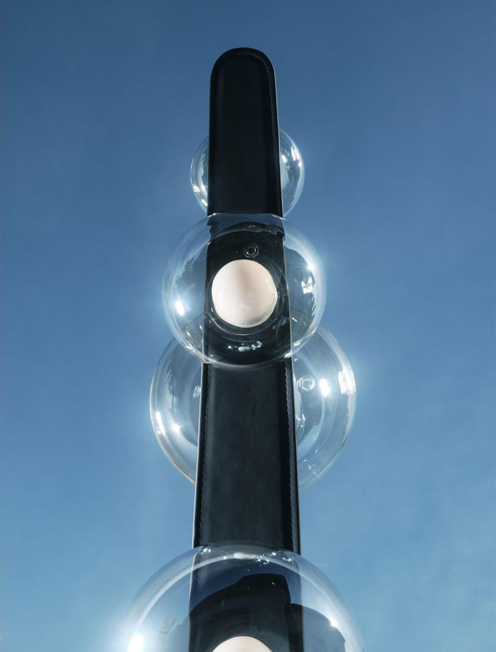 Modern Sculptural Floor Lamp with Glass Globe Shades