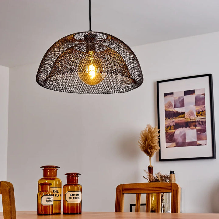 Industrial Mesh Dome Pendant Light