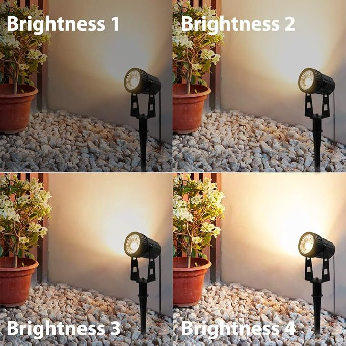 Solar-Powered Outdoor Garden Spotlights, 4-Piece Set