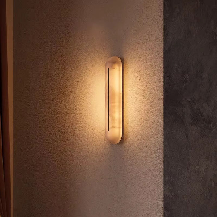 Modern Alabaster Wall Sconce with Slit Detail