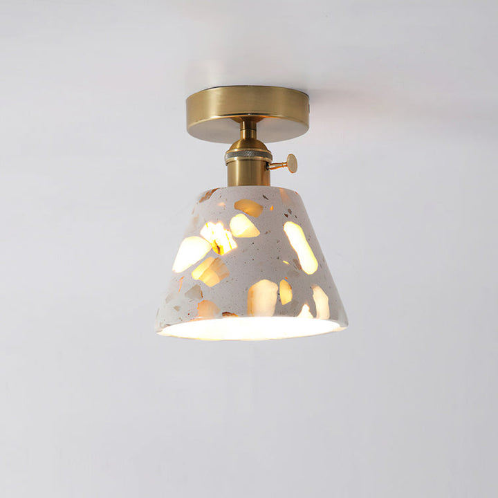 Cream Terrazzo Pendant Light with Brass Fitting