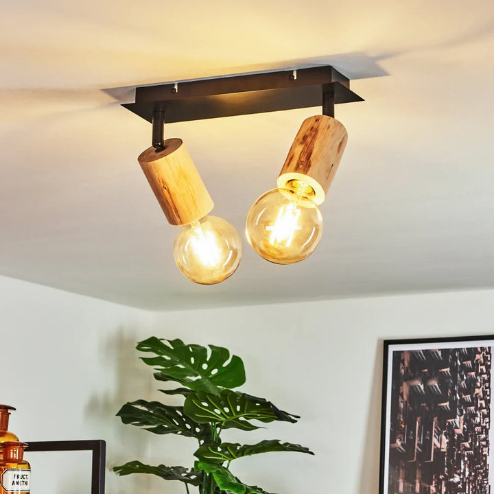 Modern Wooden Dual Ceiling Spotlight