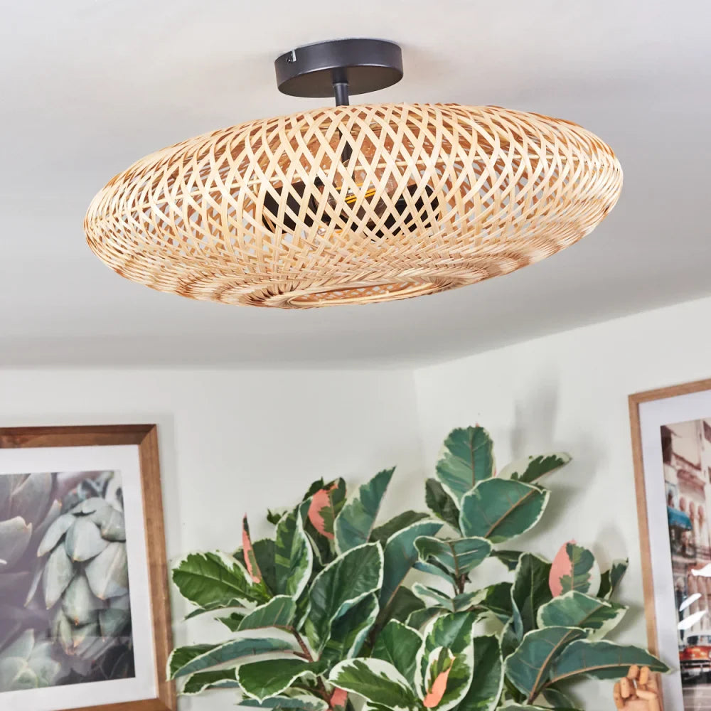 Rustic Bamboo Woven Ceiling Light