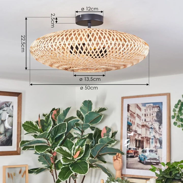 Rustic Bamboo Woven Ceiling Light