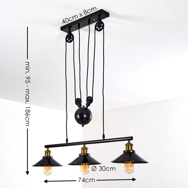 Industrial Pulley Pendant Light