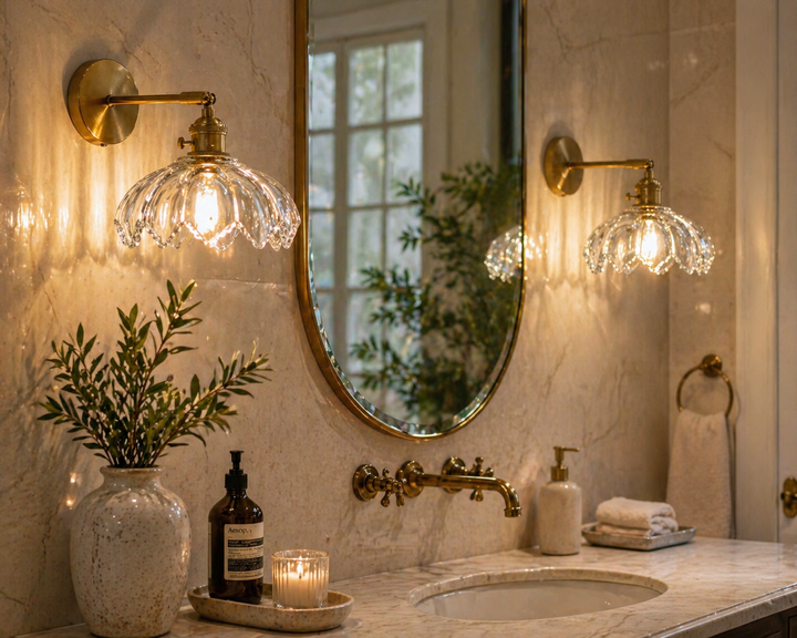 Brass Glass Wall Sconce