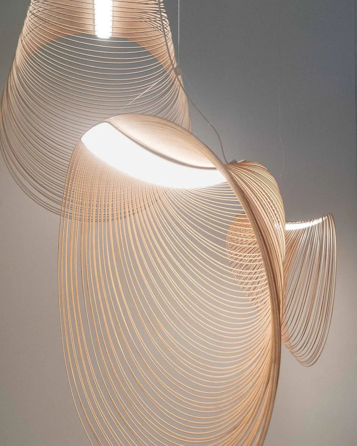 Wooden Modern LED Sculptural Pendant Light