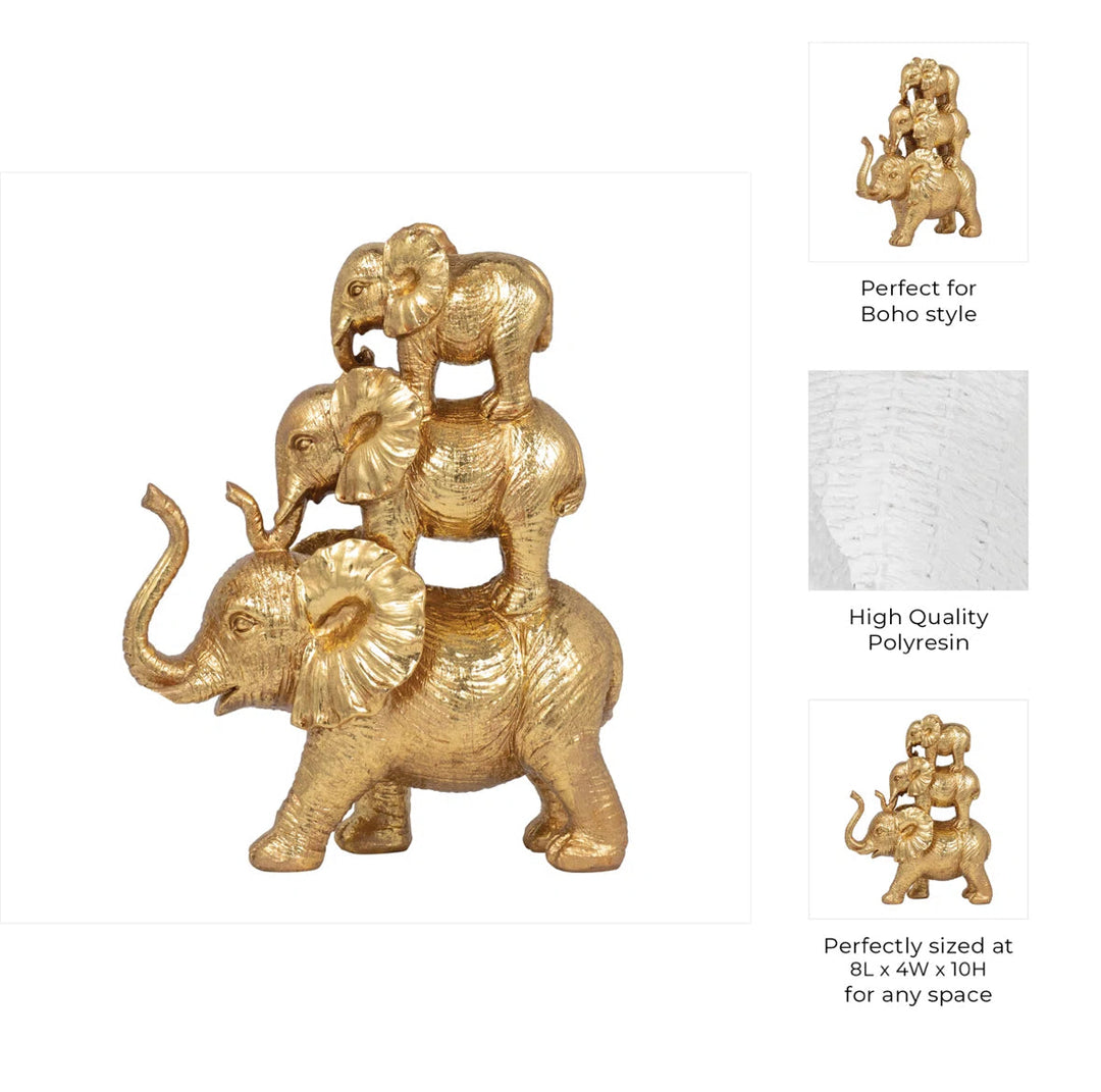 Stacked Elephant Decorative Figurine