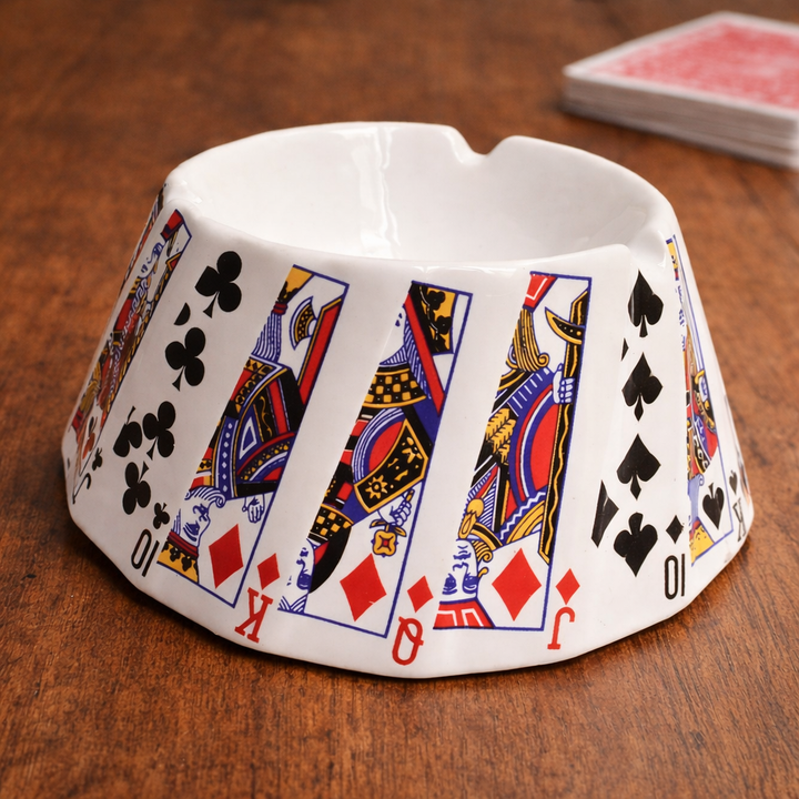 Playing Cards Ceramic Ashtray
