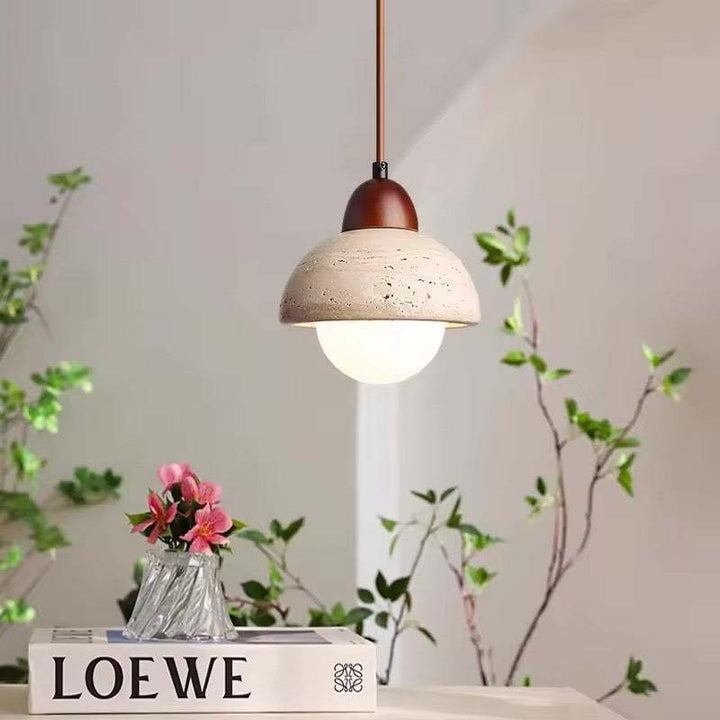 Half Dome Travertine Pendant