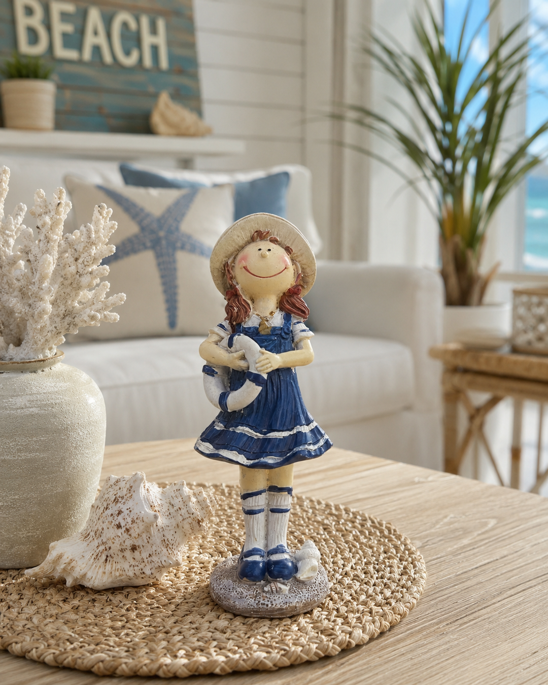 Coastal Sailor Girl Ceramic Figurine