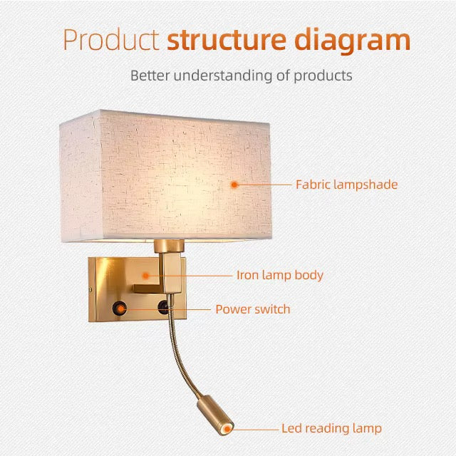 Modern Bedside Wall Light with a Flexible arm