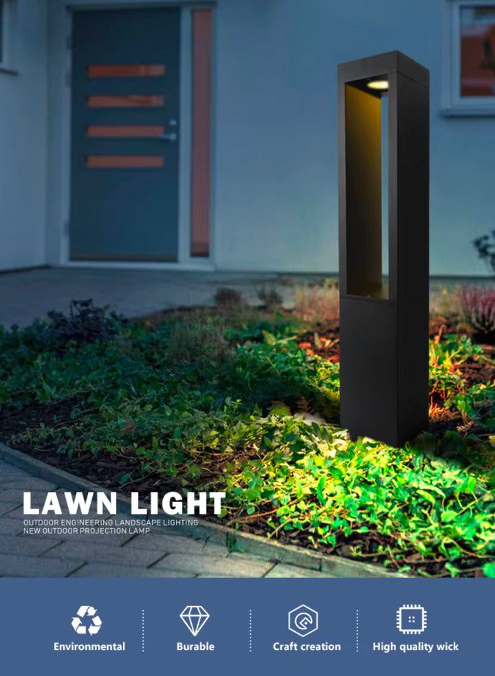 Modern Black LED Bollard Light - Outdoor Pathway Lighting