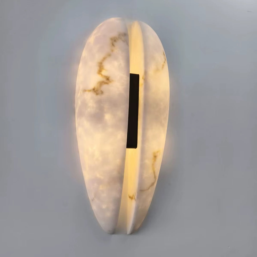 Sculptural White Oval Wall Light