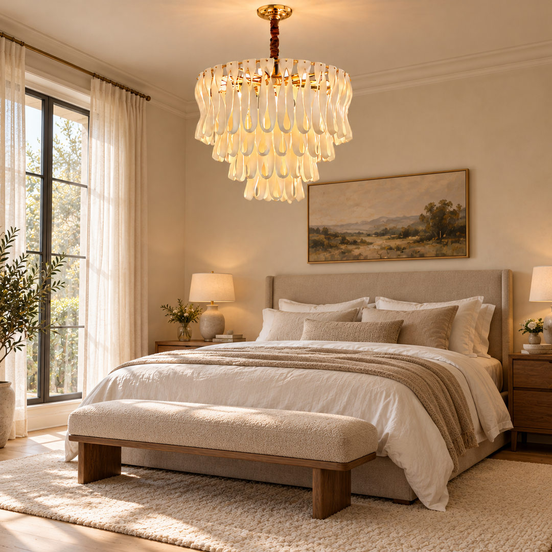 Ceramic Teardrop Cascade Chandelier