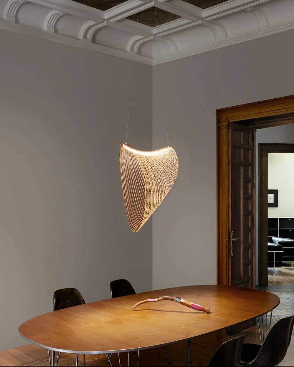 Wooden Modern LED Sculptural Pendant Light