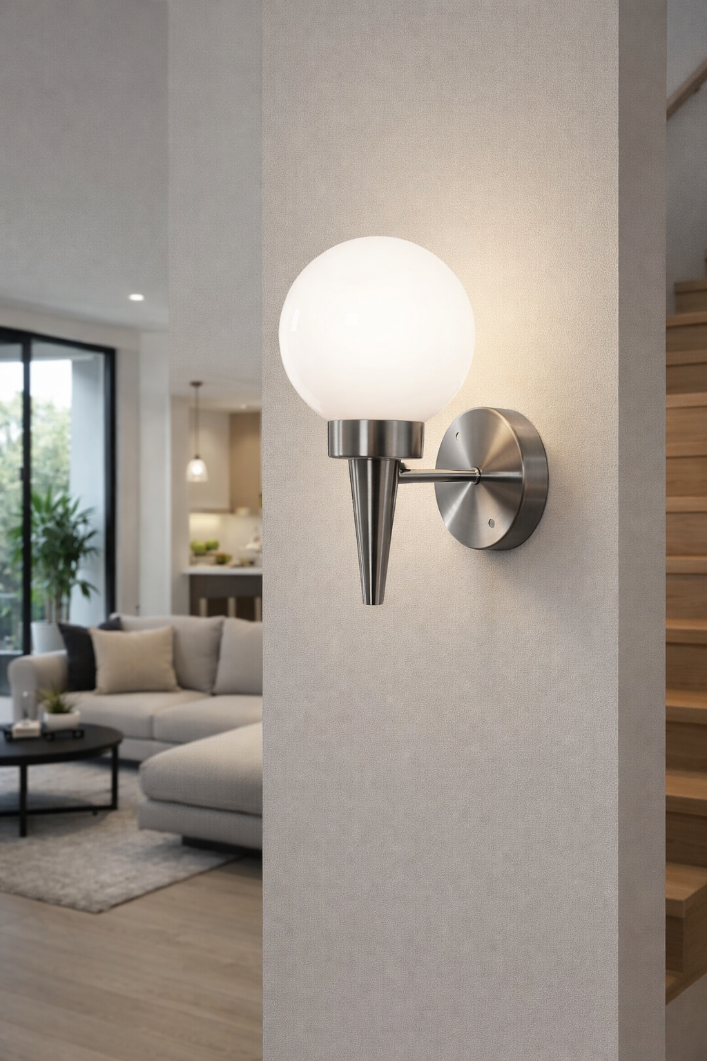 Frosted Globe Wall Sconce