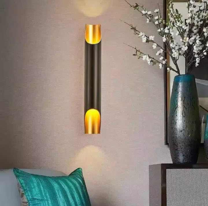 Modern Wall Sconce with Gold Accents