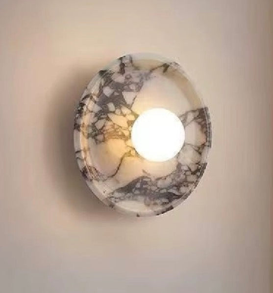 Marbled Round Wall Light