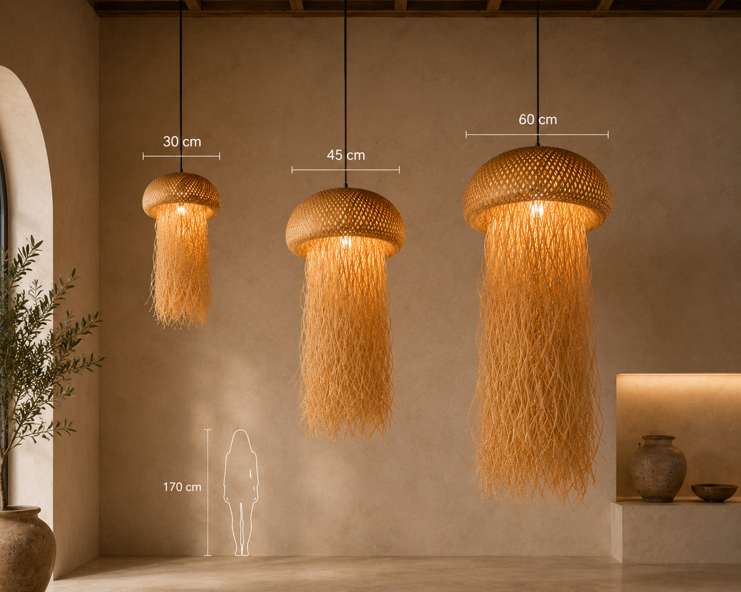 Handwoven Rattan Fringe Pendant Light