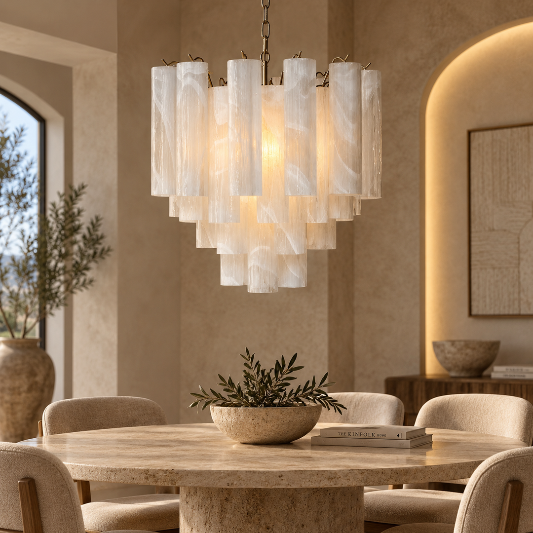 White Translucent Tube Chandelier