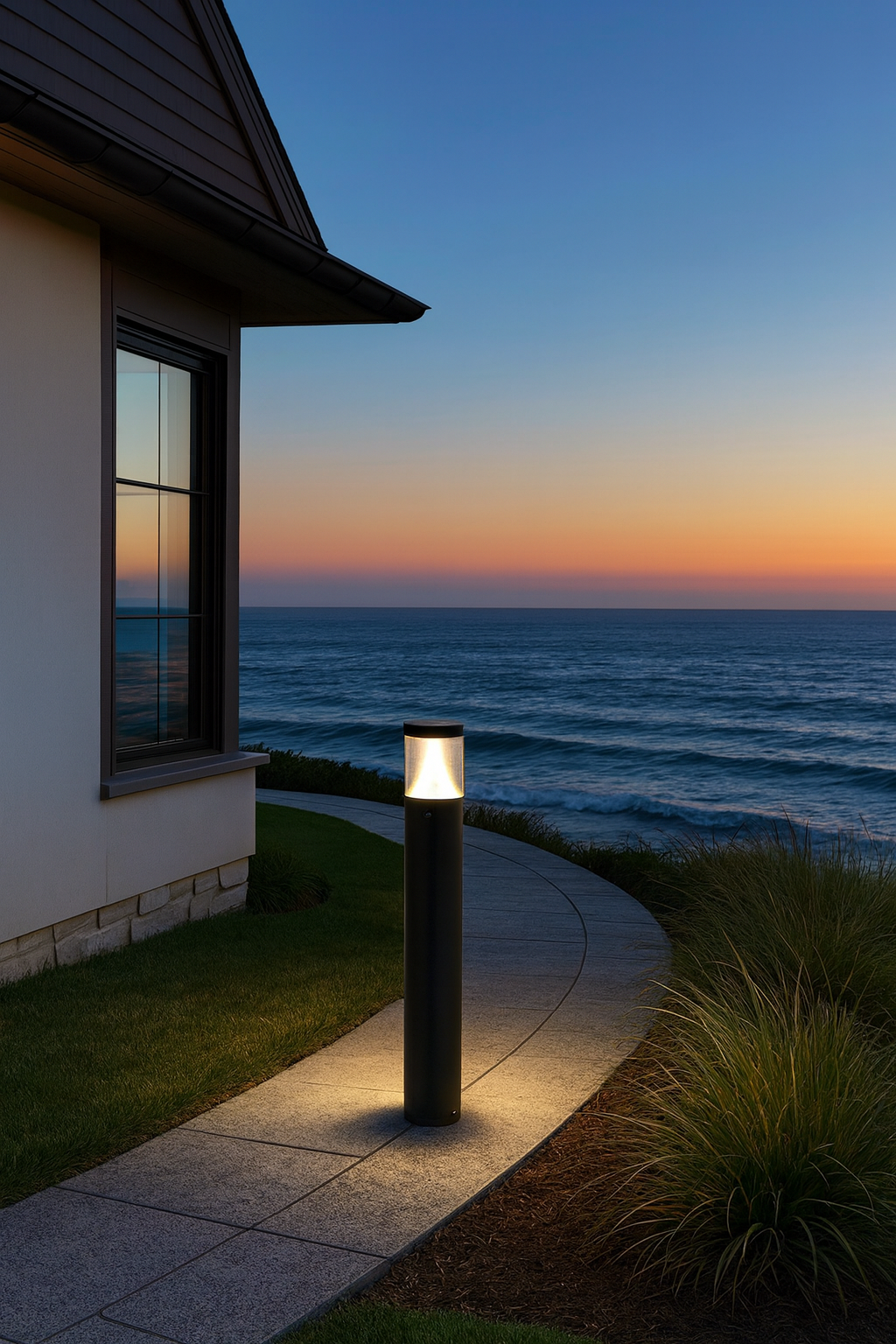 Black Outdoor Bollard Light
