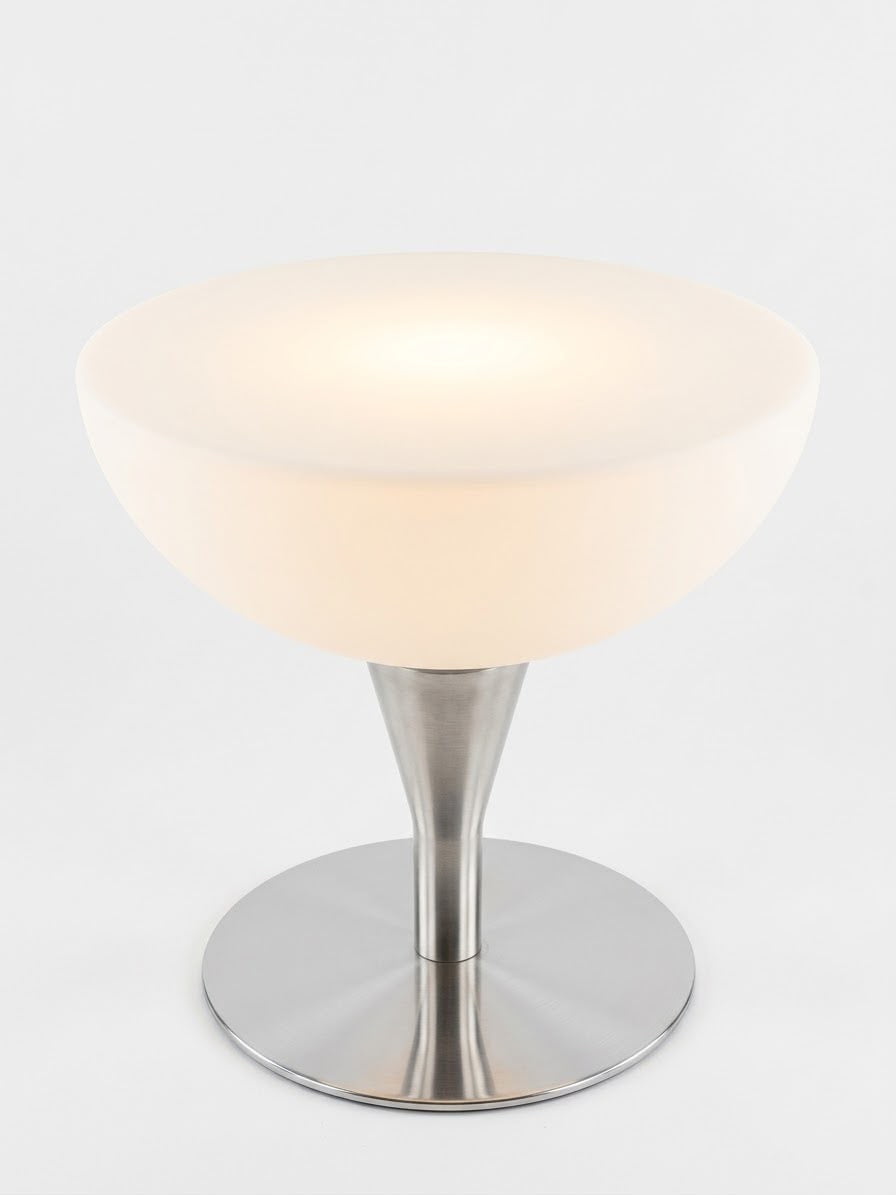 Modern White Bowl-Shade Table Lamp