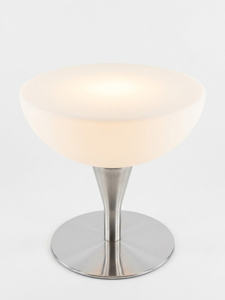Modern White Bowl-Shade Table Lamp