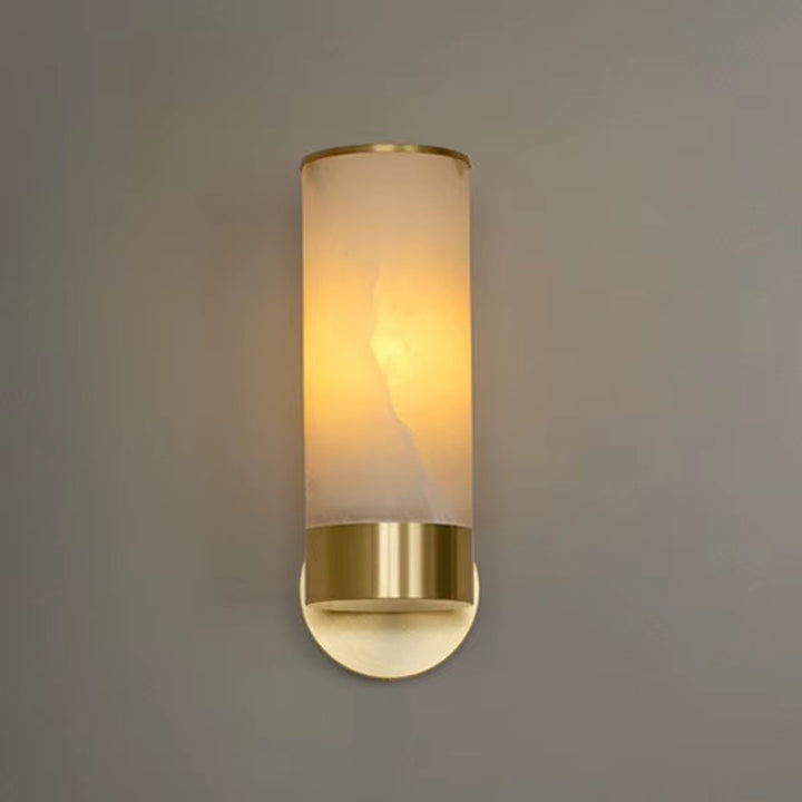 Modern Brass and Marble Effect Wall Sconce