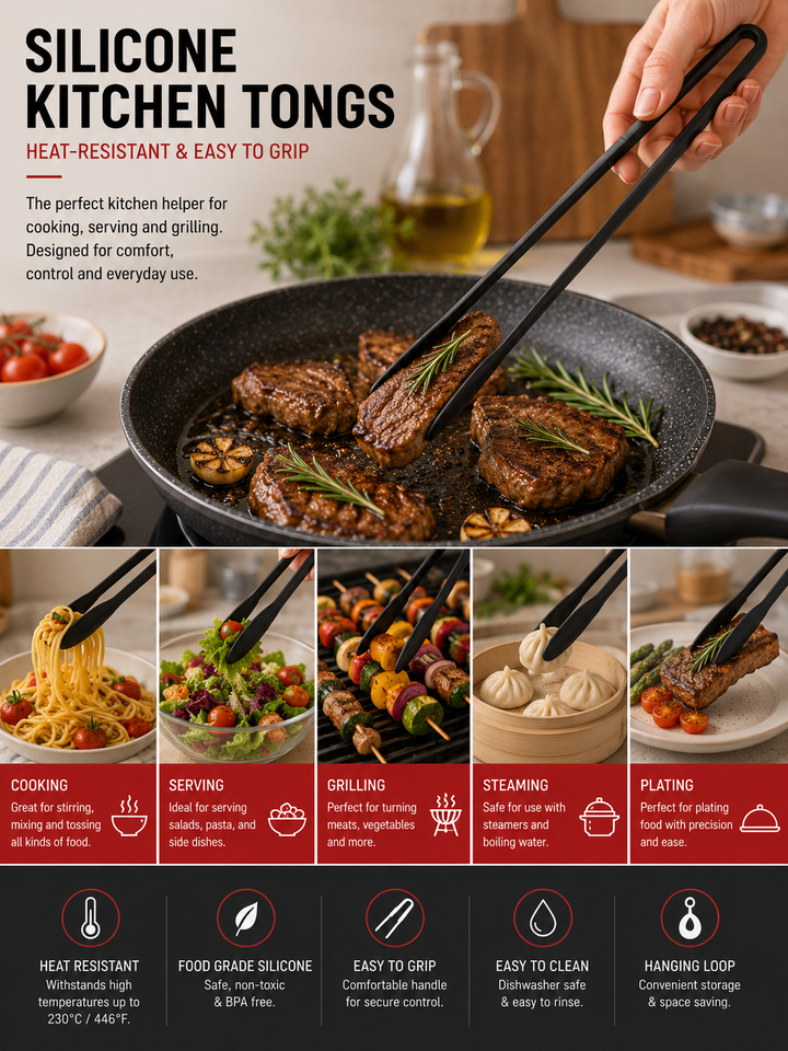 Silicone Kitchen Tongs