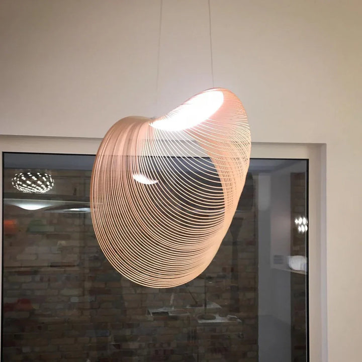 Wooden Modern LED Sculptural Pendant Light